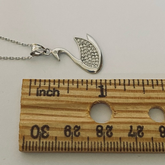 Swan 925 silver necklace cubic zirconia stones - Picture 5 of 5